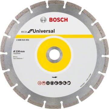 Bosch ECO for Universal - Set discuri diamantate de taiere segmentat 230x22.2x2.6 mm taiere uscata 10 bucati