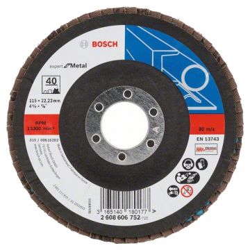 Bosch Expert for Metal - Disc lamelar profil convex 115x22.2 mm granulatie 40