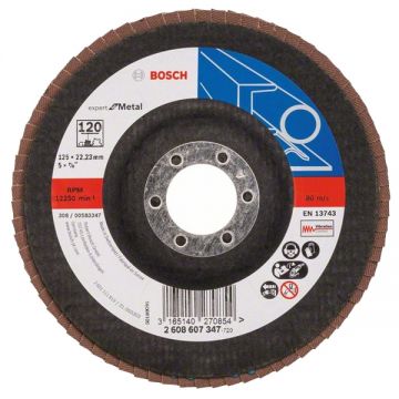 Bosch Expert for Metal - Disc lamelar profil convex 125x22.2 mm granulatie 120