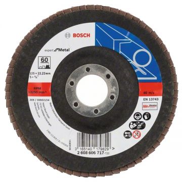 Bosch Expert for Metal - Disc lamelar profil convex 125x22.2 mm granulatie 60