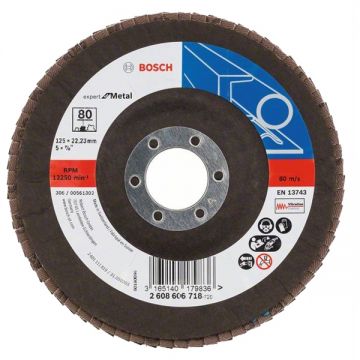 Bosch Expert for Metal - Disc lamelar profil convex 125x22.2 mm granulatie 80