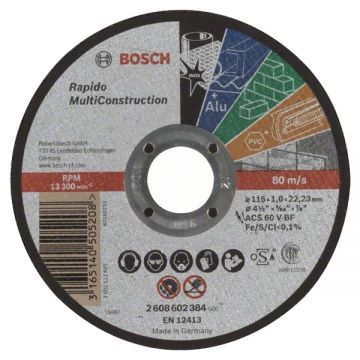 Bosch Multi Construction - Disc taiere multimaterial 115x22.2x1 mm 1 buc