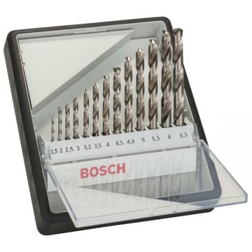 Bosch Robust Line HSS-G - Set burghie metal HSS-G 1.5-6.5 mm tija cilindrica 13 bucati