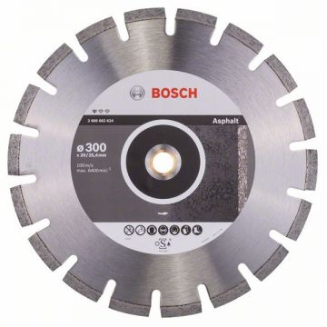 Bosch Standard for Asphalt - Disc diamantat de taiere segmentat 300x25.4/20x2.8 mm taiere umeda si uscata