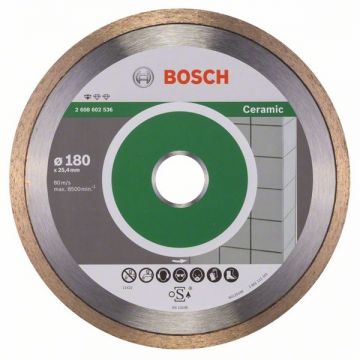 Bosch Standard for Ceramic - Disc diamantat de taiere continuu 180x25.4x7 mm taiere umeda si uscata