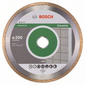 Bosch Standard for Ceramic - Disc diamantat de taiere continuu 200x25.4x1.6 mm taiere umeda si uscata