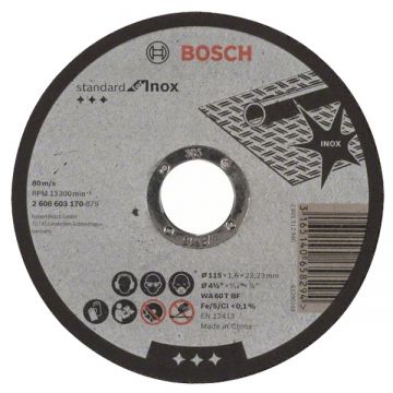 Bosch Standard for Inox - Disc taiere inox 115x22.2x1.6 mm 1 buc