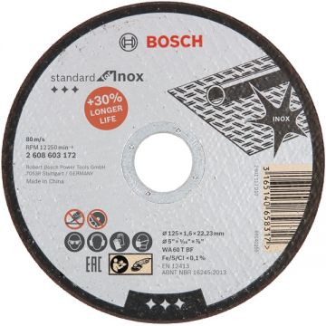 Bosch Standard for Inox - Disc taiere inox 125x22.2x1.6 mm 1 buc