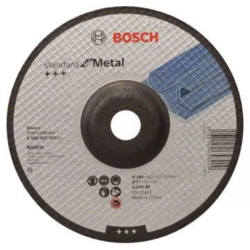 Bosch Standard for Metal - Disc polizare metal 180x22.2x6 mm