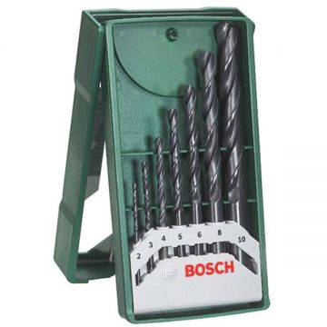 Bosch X-Line - Set burghie metal HSS-R 2-10 mm tija cilindrica 7 bucati