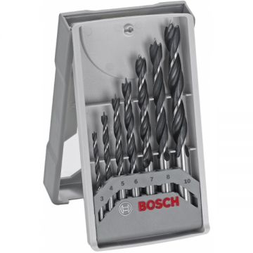 Bosch X-Pro Line - Set burghie lemn cu varf ascutit 3-10 mm tija cilindrica 7 bucati