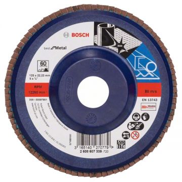 Bosch X571 - Disc lamelar profil drept 125x22.2 mm granulatie 60