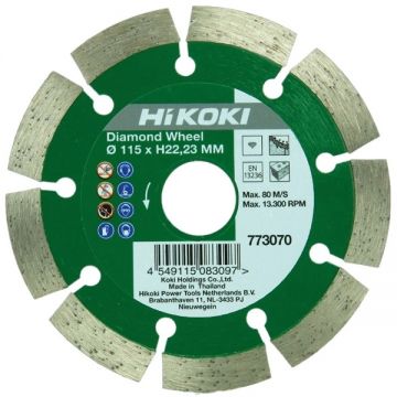 HiKOKI 773070 - Disc diamantat de taiere segmentat 115x22.2x- mm taiere uscata