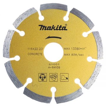 Makita A-84109 - Disc diamantat de taiere segmentat 115x22.2x1.9 mm taiere umeda si uscata