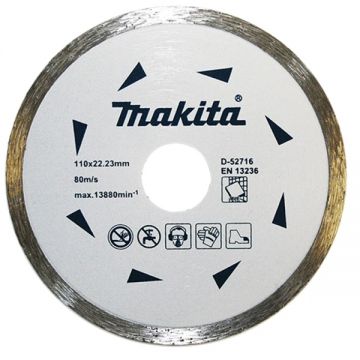 Makita D-52716 - Disc diamantat de taiere continuu 110x22.2x- mm taiere umeda