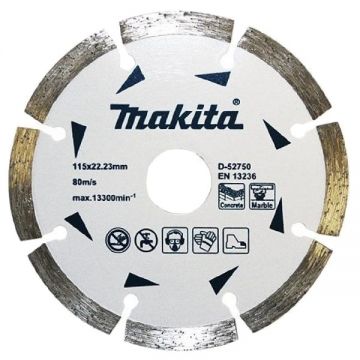 Makita D-52750 - Disc diamantat de taiere segmentat 115x22.2x- mm taiere umeda si uscata