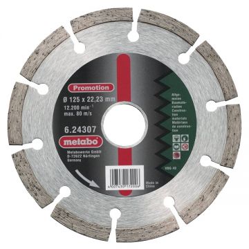 Metabo 624307000 - Disc diamantat de taiere segmentat 125x22.2x- mm taiere uscata