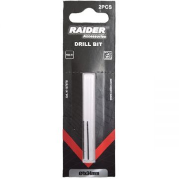 Raider 157678 - Set burghie metal HSS-R 1 mm tija cilindrica 2 bucati