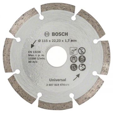 Bosch 2607019474 - Disc diamantat de taiere segmentat 115x22.2x1.7 mm taiere uscata