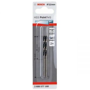 Bosch 2608577160 - Set burghie metal HSS-PointTeq 3.5 mm tija cilindrica 2 bucati