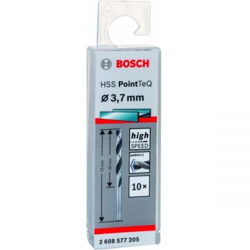 Bosch 2608577205 - Set burghie metal HSS-PointTeq 3.7 mm tija cilindrica 10 bucati