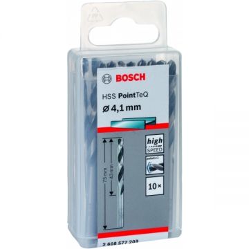 Bosch 2608577209 - Set burghie metal HSS-PointTeq 4.1 mm tija cilindrica 10 bucati