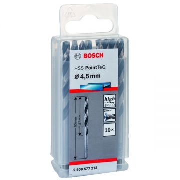 Bosch 2608577213 - Set burghie metal HSS-PointTeq 4.5 mm tija cilindrica 10 bucati