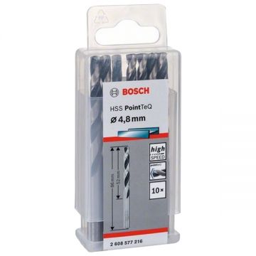 Bosch 2608577216 - Set burghie metal HSS-PointTeq 4.8 mm tija cilindrica 10 bucati