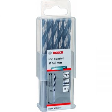 Bosch 2608577236 - Set burghie metal HSS-PointTeq 6.8 mm tija cilindrica 10 bucati