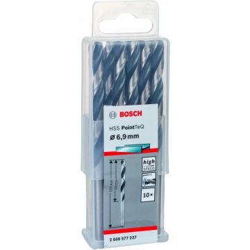 Bosch 2608577237 - Set burghie metal HSS-PointTeq 6.9 mm tija cilindrica 10 bucati