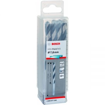 Bosch 2608577246 - Set burghie metal HSS-PointTeq 7.8 mm tija cilindrica 10 bucati