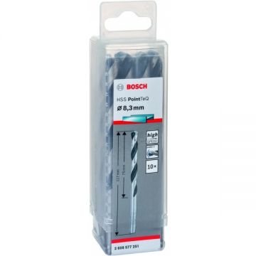 Bosch 2608577251 - Set burghie metal HSS-PointTeq 8.3 mm tija cilindrica 10 bucati