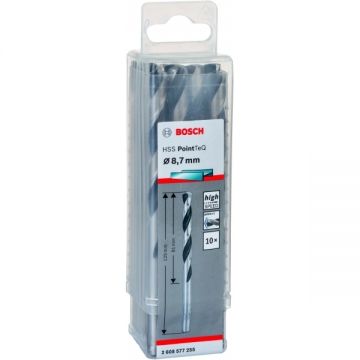 Bosch 2608577255 - Set burghie metal HSS-PointTeq 8.7 mm tija cilindrica 10 bucati