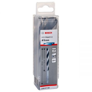 Bosch 2608577258 - Set burghie metal HSS-PointTeq 9 mm tija cilindrica 10 bucati