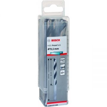 Bosch 2608577259 - Set burghie metal HSS-PointTeq 9.1 mm tija cilindrica 10 bucati