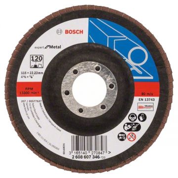 Bosch Expert for Metal - Disc lamelar profil convex 115x22.2 mm granulatie 120