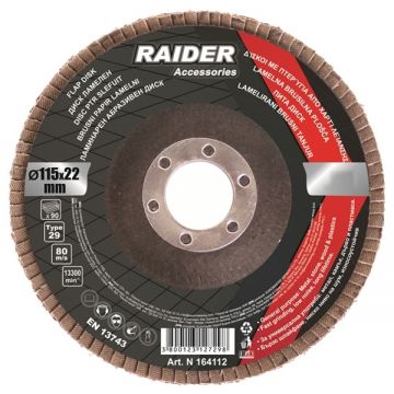 Raider A-100 - Disc lamelar profil drept 115x22.2 mm granulatie 100