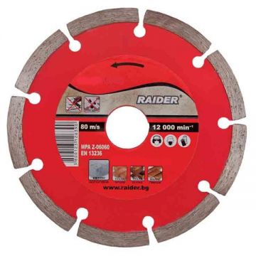 Raider RD-DD01 - Disc diamantat de taiere segmentat 115x22.2x- mm taiere uscata