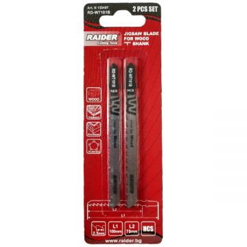 Raider  RD-WT101B - Set panze fierastrau pendular tija cu un prag de prindere (T) 100 mm lemn taiere curba fina 2 bucati