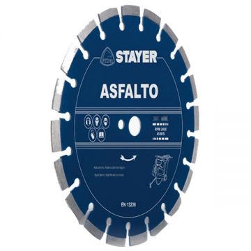 Stayer ASFALTO - Disc diamantat de taiere segmentat 350x25.4x- mm taiere umeda