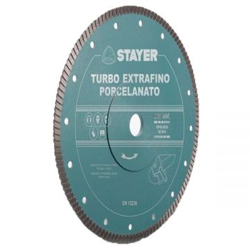 Stayer PORCELANICO TURBO EXTRAFINO PLATINUM - Disc diamantat de taiere continuu 230x25.4/22.2x- mm taiere uscata