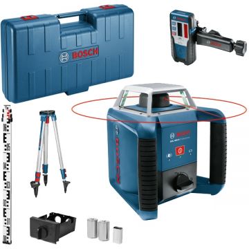 Bosch GRL 400 H - Nivela laser rotativa 20 m +/-0.08 mm/m 600 rot/min receptor trepied valiza plastic