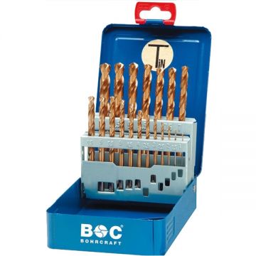 BOHRCRAFT MT13 - Set burghie metal HSS-TIN 1-13 mm tija cilindrica 25 bucati