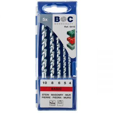 BOHRCRAFT S410 - Set burghie de zidarie 4-10 mm tija cilindrica 5 bucati