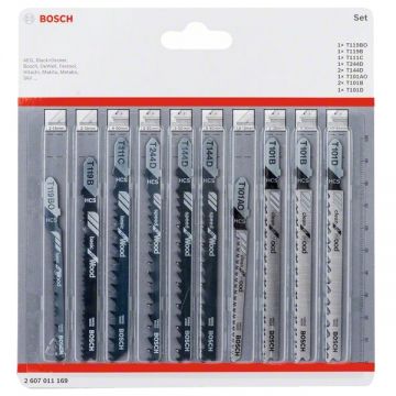 Bosch 2607011169 - Set panze fierastrau pendular tija cu un prag de prindere (T) 83-100 mm lemn taiere mixta 10 bucati