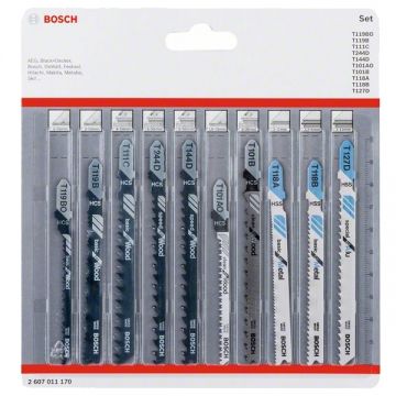 Bosch 2607011170 - Set panze fierastrau pendular tija cu un prag de prindere (T) 83-100 mm multimaterial taiere mixta 10 bucati