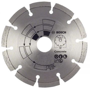 Bosch 2609256413 - Disc diamantat de taiere segmentat 115x22.2x1.7 mm taiere uscata