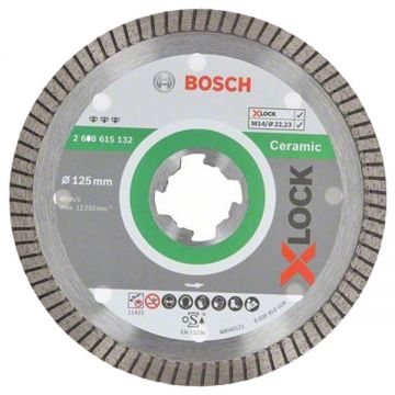 Bosch Best for Ceramic Extraclean Turbo - Disc diamantat de taiere continuu 125x22.2x1.4 mm taiere uscata