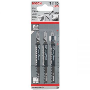 Bosch T 144 D - Set panze fierastrau pendular tija cu un prag de prindere (T) 100 mm lemn taiere dreapta grosiera 3 bucati