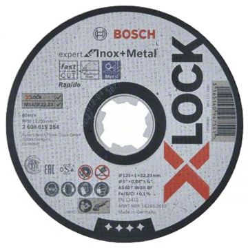 Bosch X-LOCK - Disc taiere inox si metal 125x22.2x1 mm